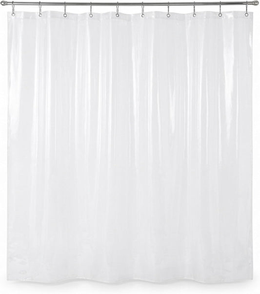 Epica Waterproof Shower Curtain Liner for Bathroom, Metal Grommets (Clear)