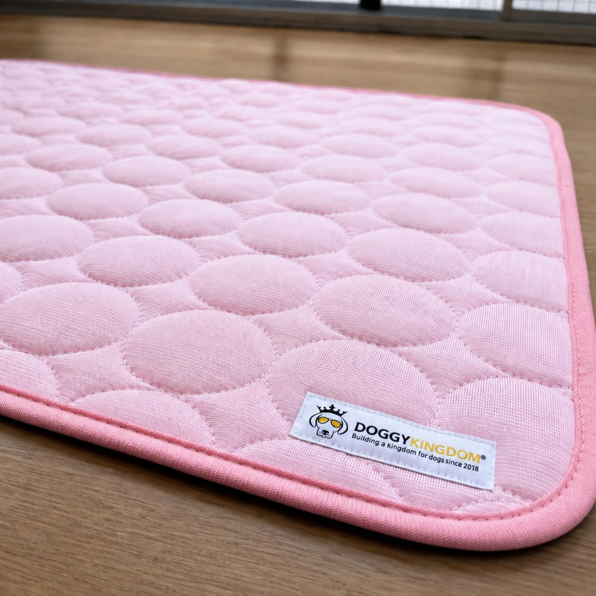 Doggykingdom Cooling Mat for Dogs – Ice Silk Self-Cooling Pet Pad for Dogs & Cats, Breathable Washable Cooling Pad for Crate, Kennel, Car & Floor, Summer Sleeping Mat, No Water Needed, Pink, Medium