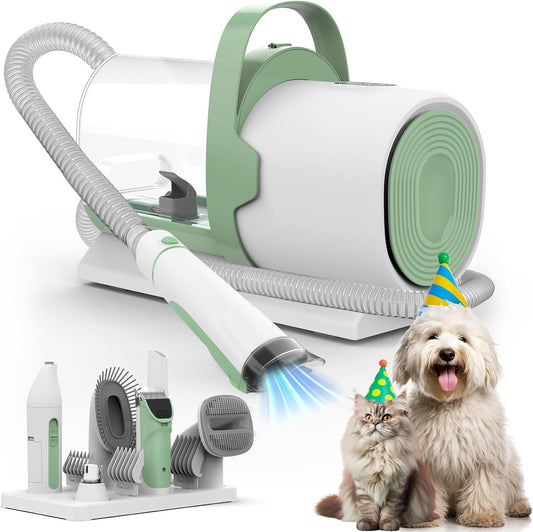 Dog Grooming Vacuum, Pet Grooming Kit with Clipper Nail Trimmer Grinder, 2.5L Dust Cup 7 Grooming Tools 11000Pa Dog Hair Vacuum for Shedding Grooming, Home Cleaning, PG50 Plus