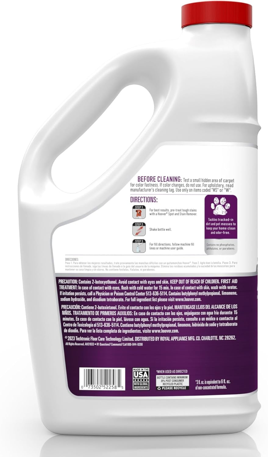 Hoover Pet Carpet Cleaner Solution, 128 Oz., Tropical Breeze Scent, Deep Cleaning Shampoo Solution, Eliminates Urine Stains and Odors, Pair Carpet Cleaner Machine
