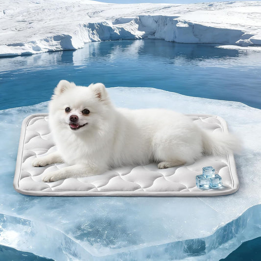 GASUR Cooling Mat for Dogs, Q-Max>0.5 Instant Temp Drop Dog Cooling Mats for Puppy & Cats, Cooling Pad for Dog - Indoor Outdoor Travel Use, Snag Resistant，Machine Washable & Anti-Slip, 20"X16" Grey