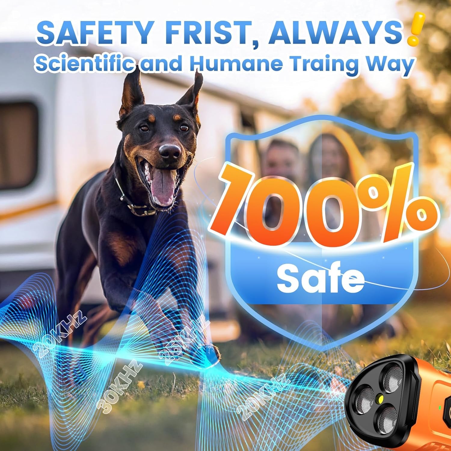 Cbersmg 3X Ultrasonic to Stop Barking Neighbors Dog, Portable anti Barking Device Dog Bark Deterrent Device 50Ft Range 5 Modes, Flashlight & Beep Safe & Effective for Small, Medium & Large Dogs