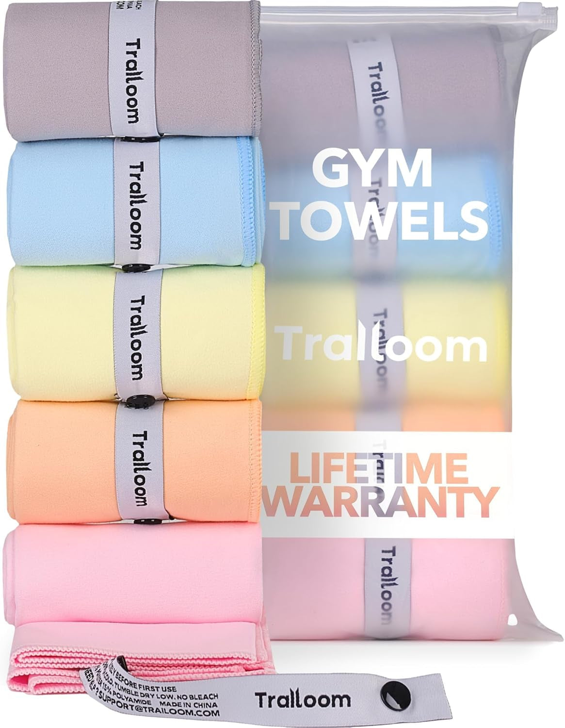 Trailoom Microfiber Gym Towels, Quick Dry, Highly Absorbing, Odor-Free