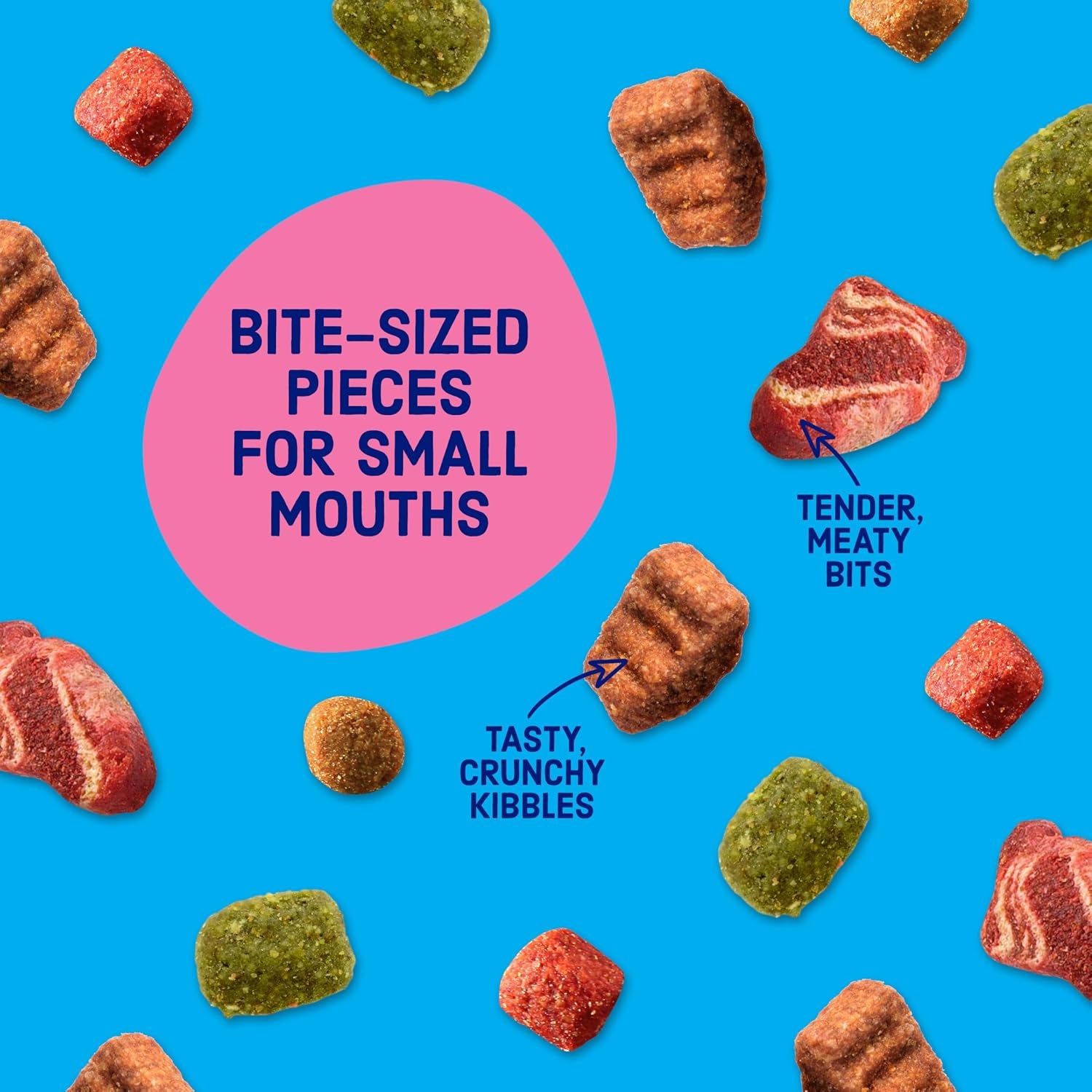Kibbles 'N Bits Bistro Mini Bits Small Breed Dry Dog Food, Oven Roasted Beef, Spring Vegetable & Apple Flavors for Adult Dogs, 16 Lb. Bag