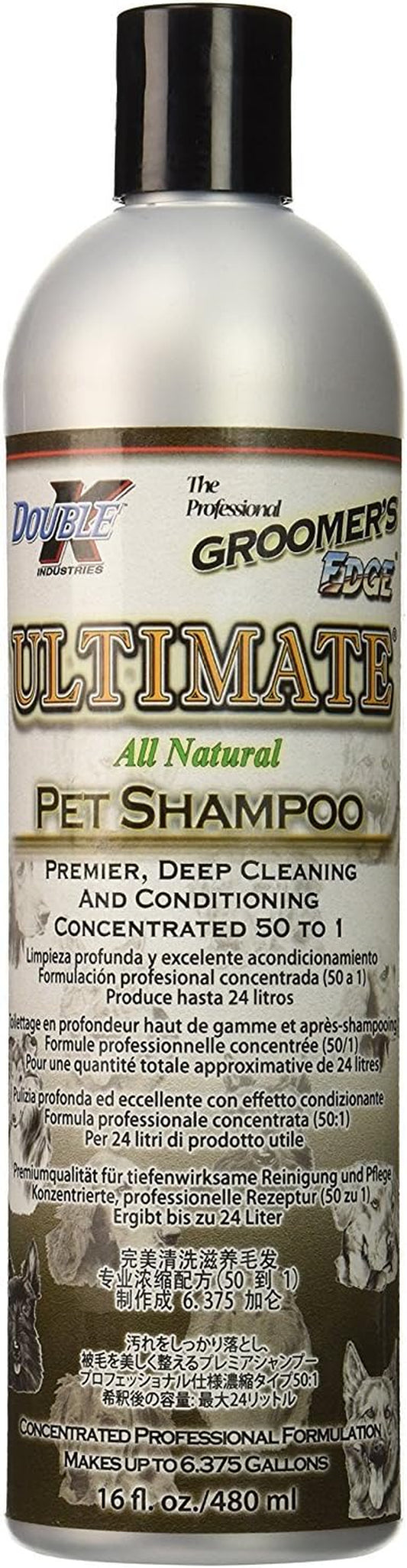 Groomer'S Edge Ultimate Pet Shampoo | Deep Cleans and Conditions Dogs, Cats, Puppies, Kittens, Horses, Cattle | 16 Ounce Bottle