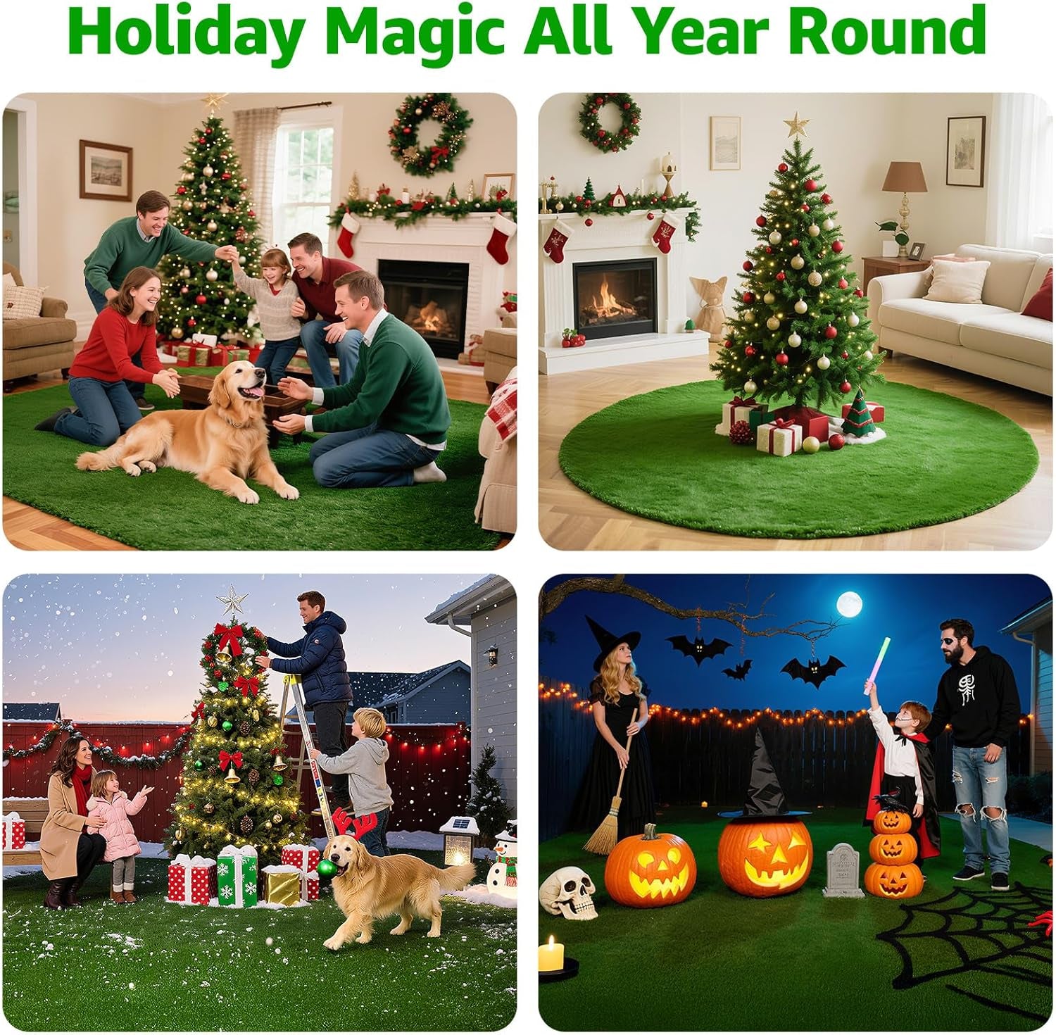 Realistic Artificial Grass Rug Indoor Outdoor: Fake Grass Turf with Drainage Holes, Pet-Friendly Dog Grass Mat, Perfect for Garden Lawn Balcony Patio Backyard Wedding Christmas Decoration, 3FT X5Ft