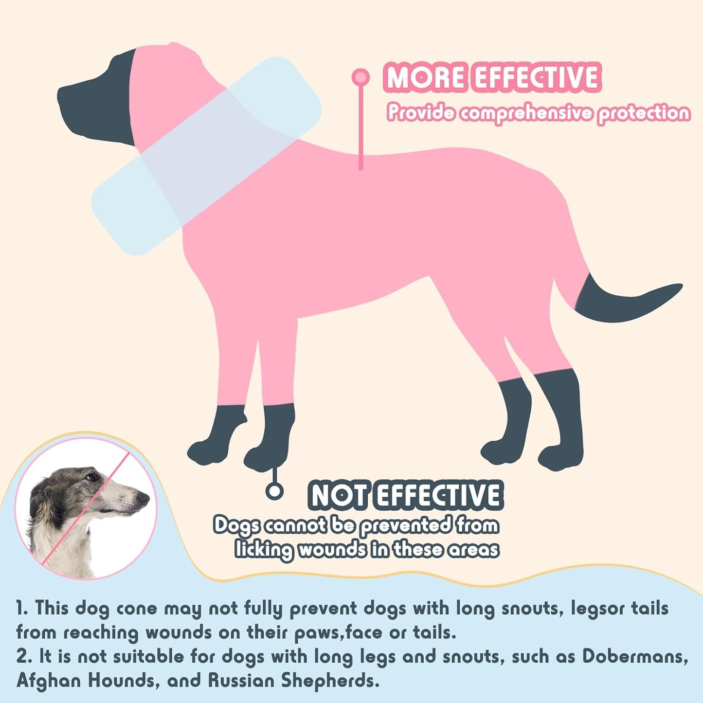 Inflatable Dog Pillow Cone Collar after Surgery, Donut Soft Neck Cone for Pug Dachshund Medium Dogs, Etc, Recovery E Collar to Stop Licking Pink