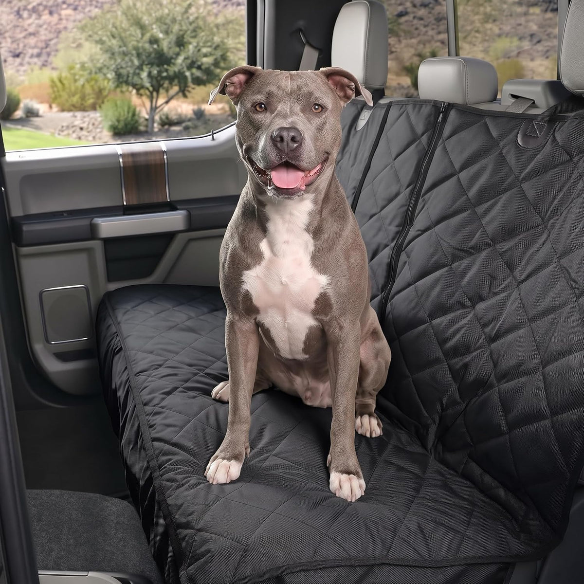 4Knines Dog Rear Seat Cover for Fold down Seats - Fitted, Black XL