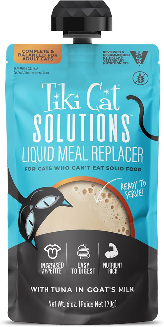 Tiki Cat Solutions Wet Cat Food, Tuna in Goats Milk, 6 Oz. Spout Pouch