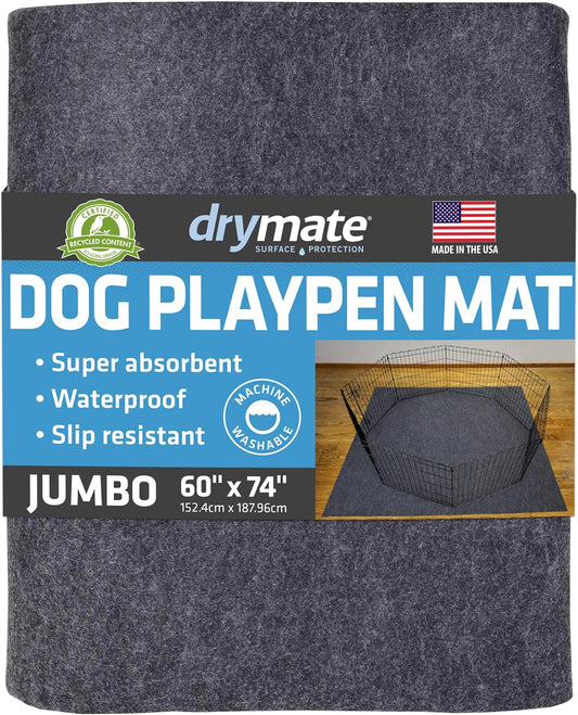 Drymate Jumbo Dog Playpen Mat, Washable Pee Pads for Dogs, 60X74, 1-Pack