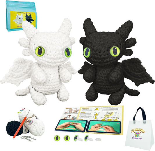 Lunuafvy Crochet Kit for Beginners - Learn to Crochet 2 Animal for Adults