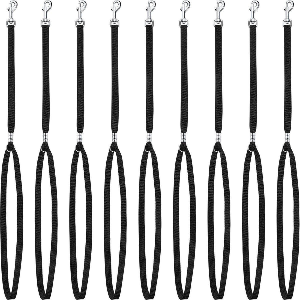 Boao 9 Pcs Pet Grooming Loop Adjustable Nylon Restraint, Black
