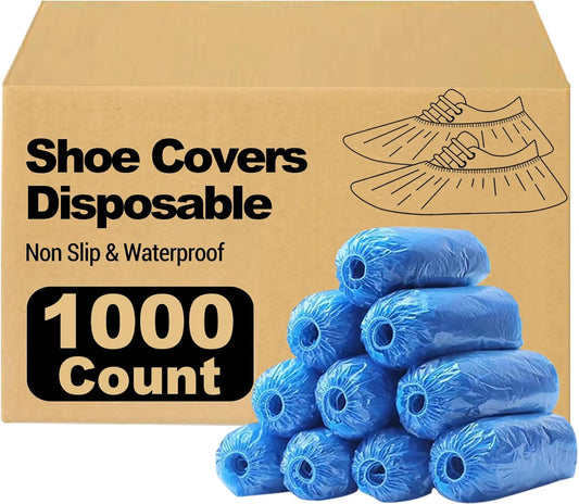 1000 Pcs(500 Pairs) Shoe Covers Disposable, Waterproof,Non-Slip for Various Occasions,Fits up to US Men'S 12 & Women'S 13 Size,Durable Booties Boot Covers for Indoors & Outdoor.