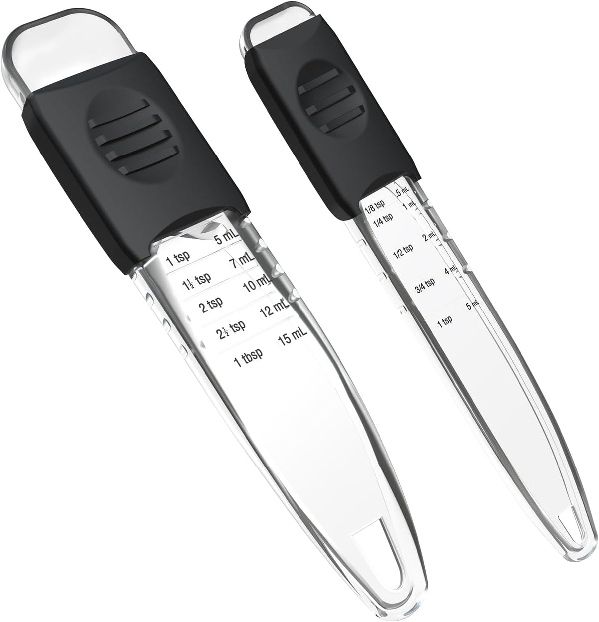 Professional Adjustable Measuring Spoons Set of 2#2258, Fits in Spice Jars, Teaspoon Measuring Spoons 9 in 1 for Dry and Liquid, BPA- Free & Dishwasher Safe