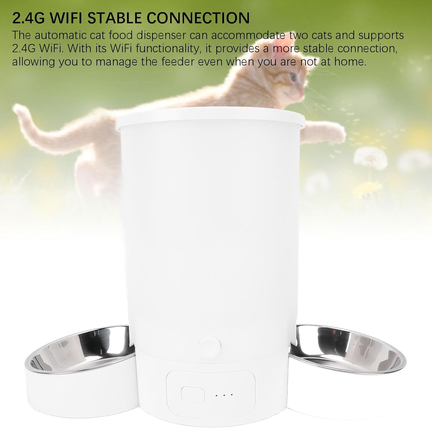 Automatic Cat Feeders, 3L Timed Cat Dry Food Dispenser, Dual Power Supply, Programmable Portion Size, 1 to 6 Meals per Day, Auto Pet Feeder for Cats and Small Dogs