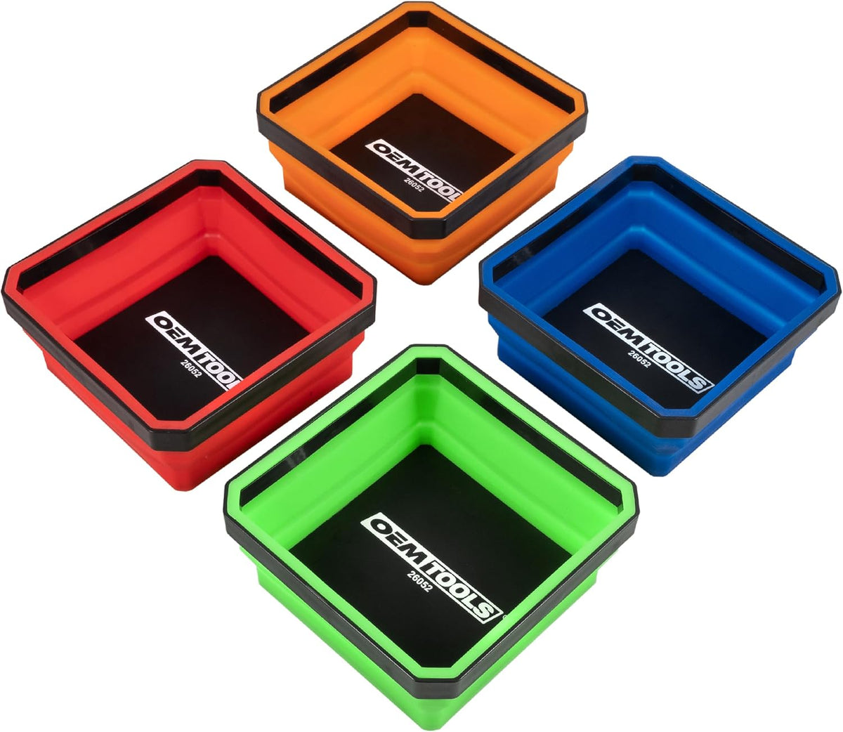 OEMTOOLS 26052 4-Pc Collapsible Magnetic Tray Set 4-1/2" for Small Parts