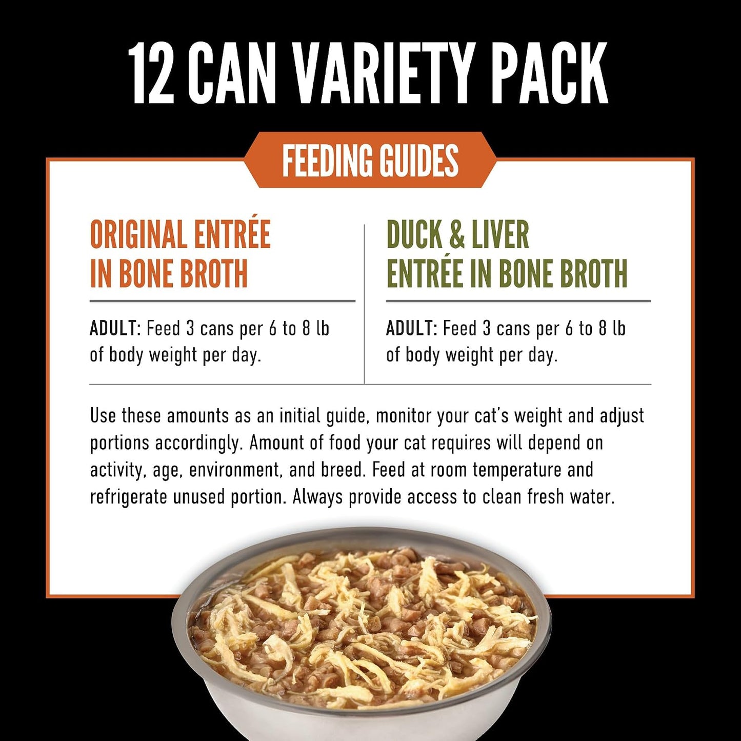 ORIJEN Chunks & Shreds Wet Cat Food Variety Pack: Original + Duck & Liver Recipes 3Oz Cans (12 Count, 6 of Each)