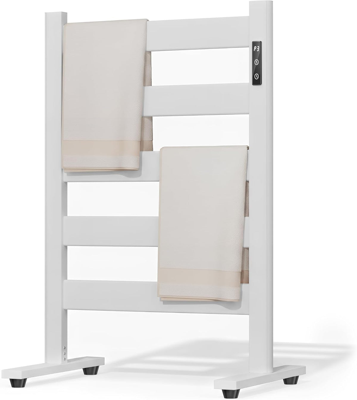 Freestanding Towel Warmer 5-Bar Space Aluminum Matte White