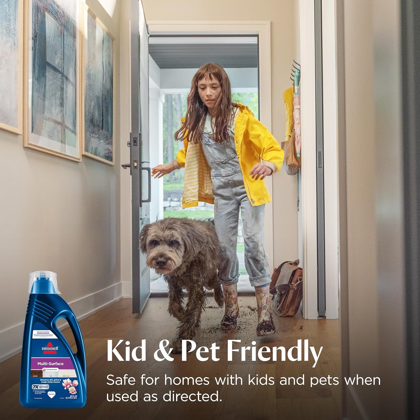 Bissell Multi-Surface Solution, for Use in Crosswave and Other Leading Hard Surface and Area Rug Cleaners, 80Oz, Dissolves Dirt, Grime, and Tough Sticky Messes