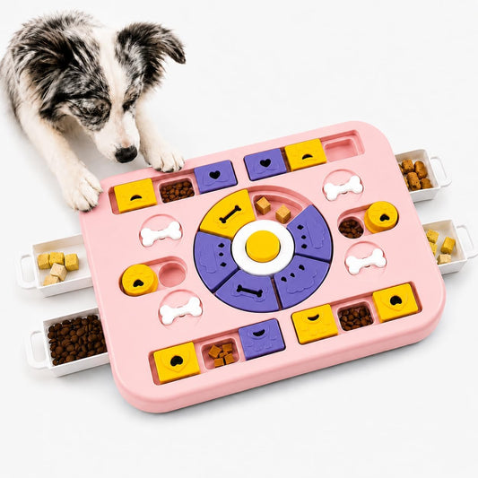 Gpymosx Interactive Dog Puzzle Toy & Slow Feeder, Dog Puzzle Feeder, 15.4"