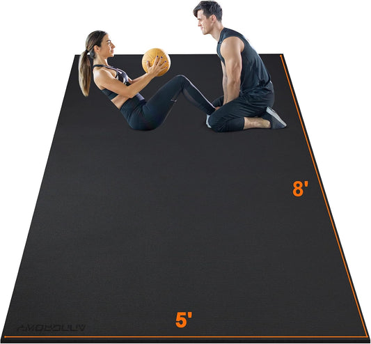 Large Exercise Mat 8'X5'|12'X6'|10'X6'|6'X4'|6'X2' Workout Mat for Home Gym Mats Exercise Heavy Duty Gym Flooring Fitness Mat Large Yoga Mat Cardio Mat for Weightlifting, Jump Rope, MMA, Shoe-Friendly