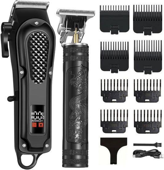 LCD Cordless Hair Clippers for Men, Beard Trimmer & Hair Cutting Kit