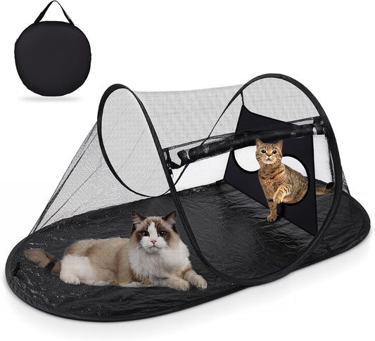 Tailtastic Popup Cat Tent for Outdoor, Portable Enclosure for Yard & Travel