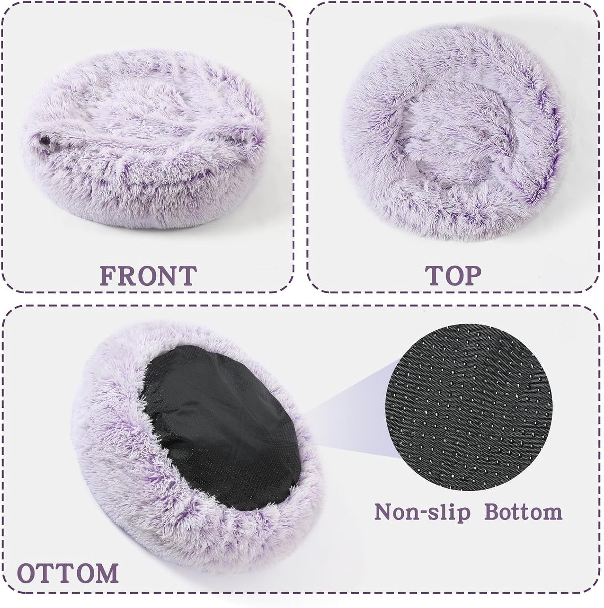 NOYAL Calming Donut Dog Bed, Hooded Cave with Blanket