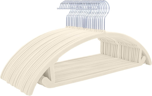 MIZGI Velvet Hangers 50 Pack, Patented Rounded Shoulder Sweater Hangers