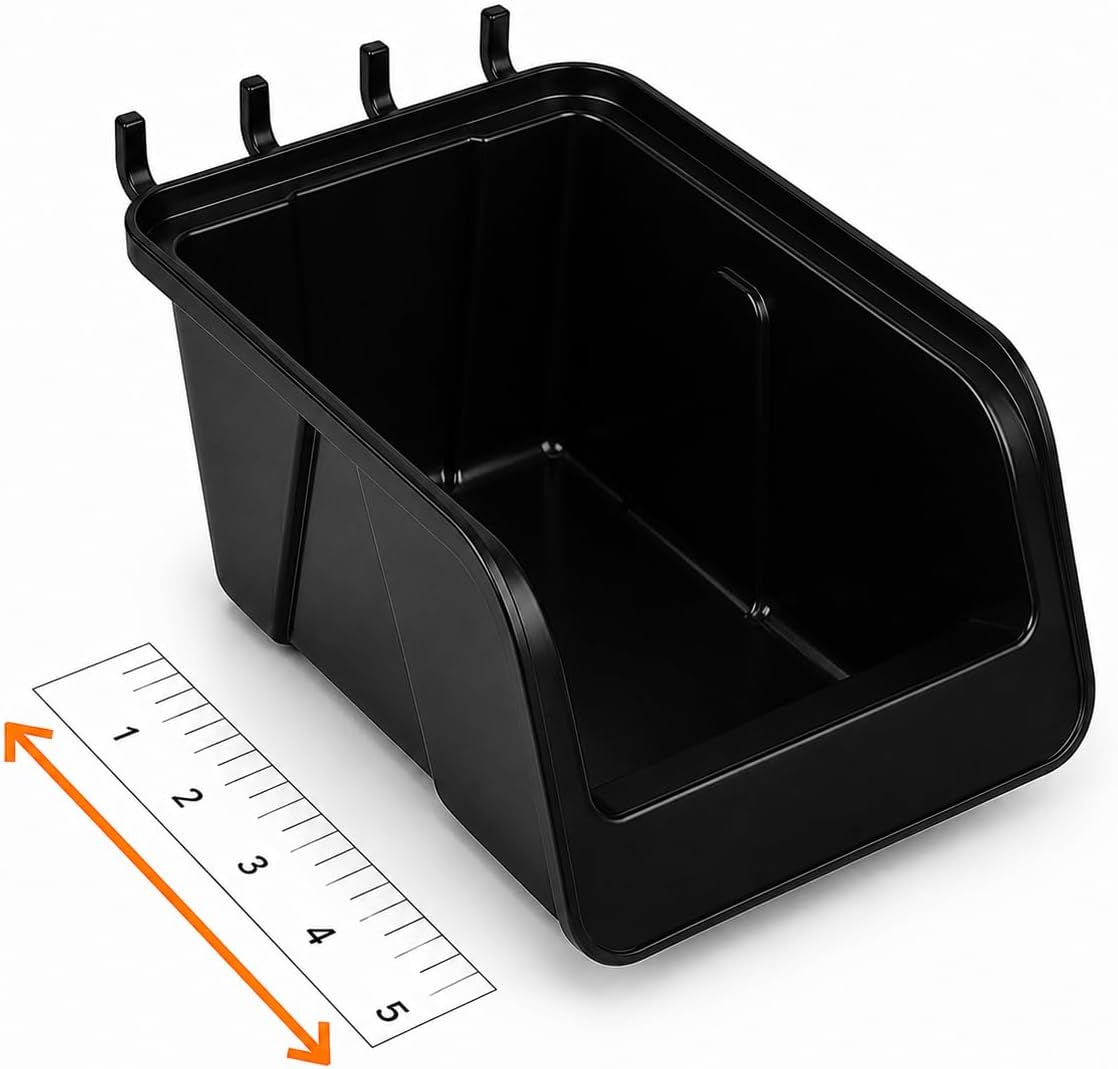 Black Pegboard Bins – 12 Pack Small and Large Part Storage Garage Organizer
