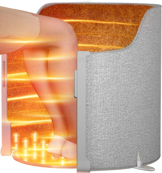 Under Desk Heater, Electric Foot Warmer for Office & Home, Quiet Portable Feet Warmer with Heated Floor Mat, Foot Heater with Thermostat and Timer Indoor Use for Foot Leg Grey Cylindrical UEMUSI