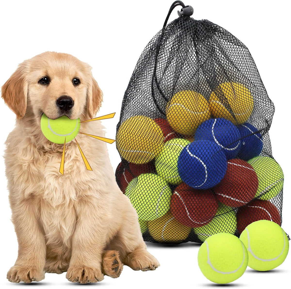 Magicorange Dog Tennis Balls, 20 Pack 2.5 Inch Squeaky Tennis Balls