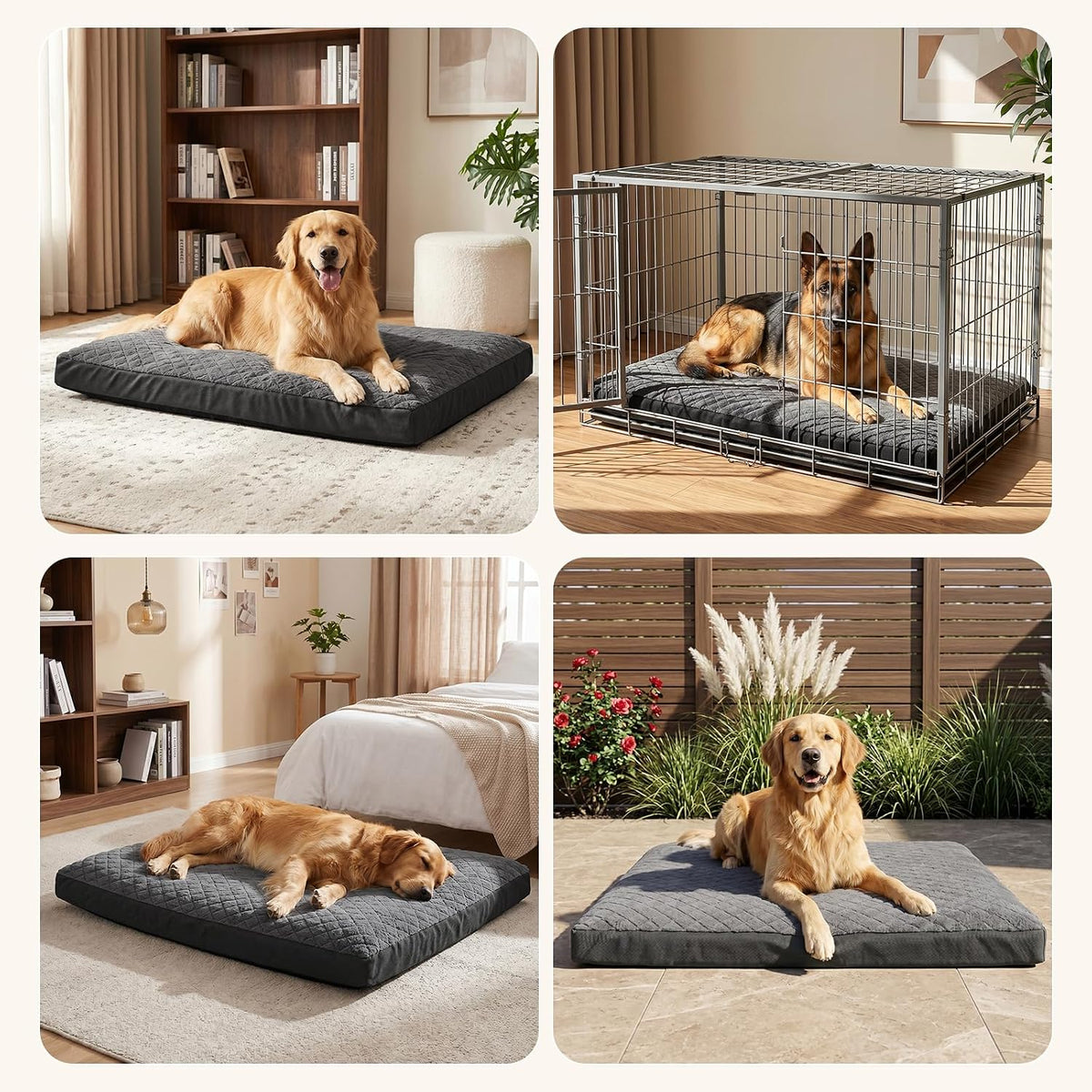GASUR Indestructible Chew-Proof Dog Bed for Medium Dogs, Durable Crate Bed