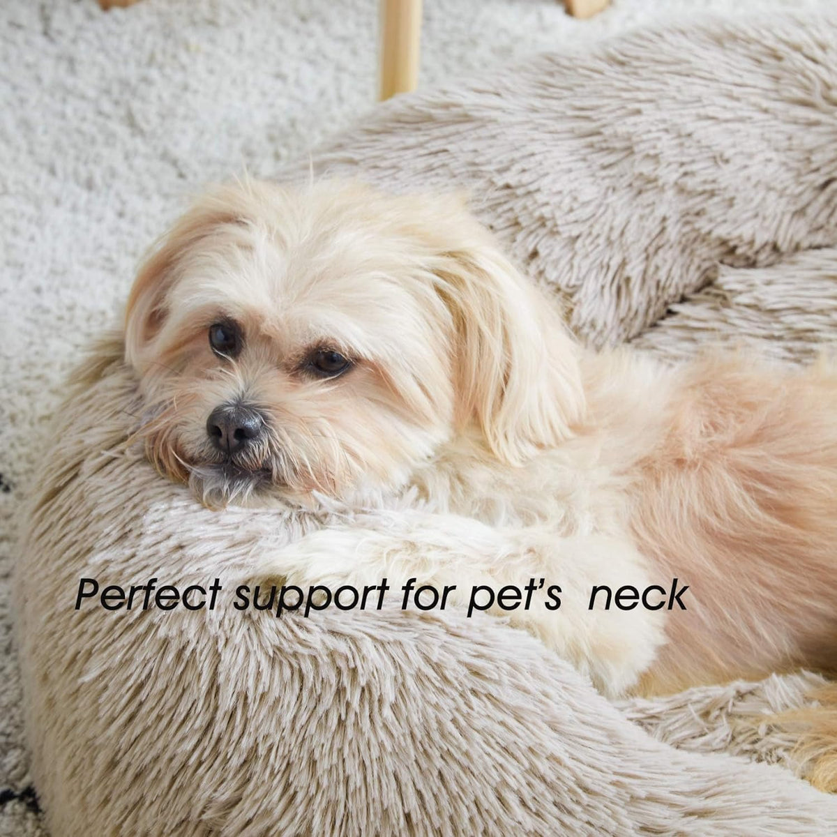 Western Home Calming Donut Small Dog Cat Bed Washable Puppy Bed,24" Brown
