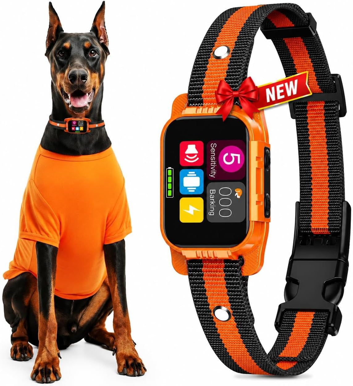 New Upgrade Dog Bark Collar for Large Medium Small Dogs, Smart Rechargeable anti Barking Collar with Beep and Vibration, 5 Sensitivity, IP67 Waterproof, Indoor/Outdoor Use, Stop Excessive Barking