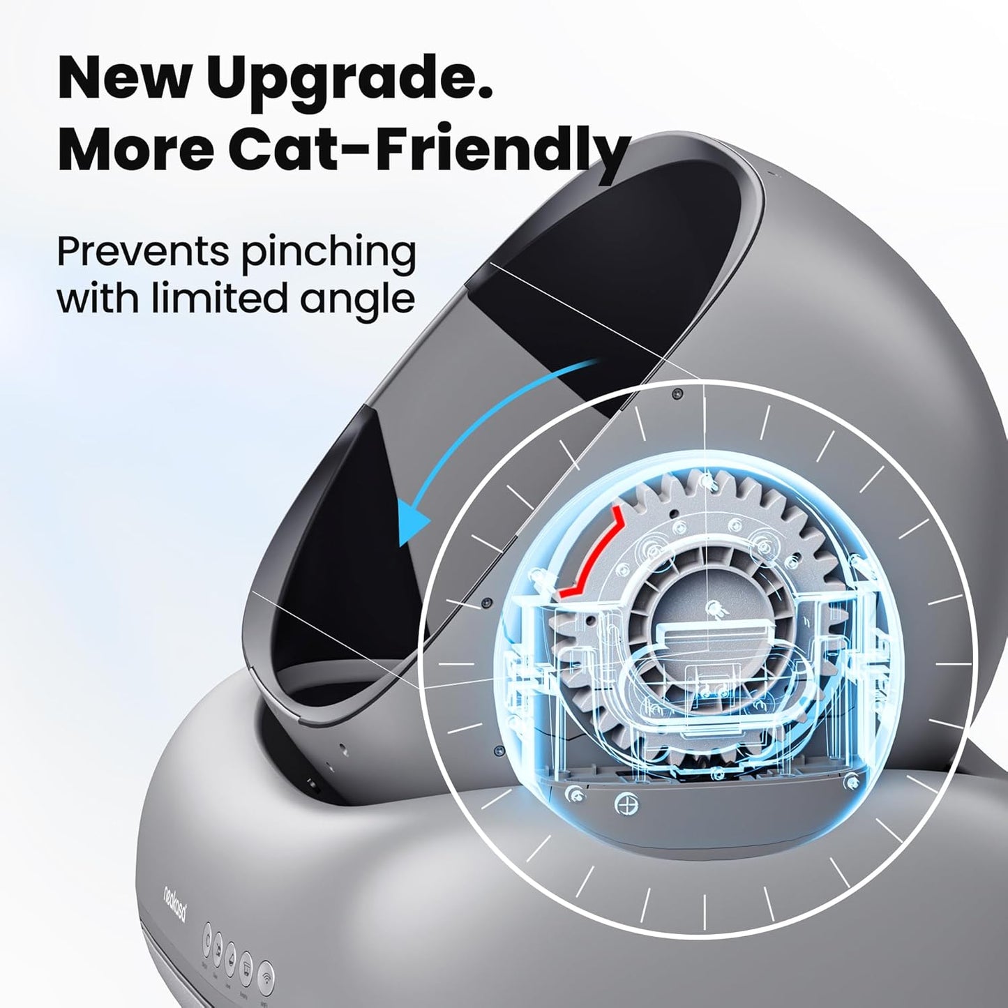 Neakasa M1 plus Open-Top Self-Cleaning Cat Litter Box, 360° Safety Sensors, Advanced Odor & Leak Control, Automatic for Large & Multi-Cat Homes, Litter Mat & 2 Rolls Refill Bags Included