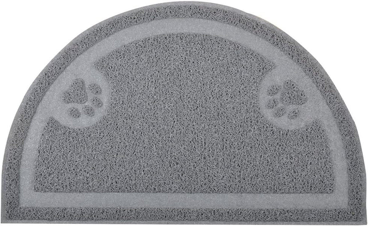 DM Cat Paw Print Litter Box Mat,Door Mat, Kitty Litter Rug,Half Circle,23.5X14.25 Inches