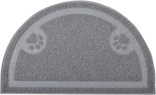 DM Cat Paw Print Litter Box Mat,Door Mat, Kitty Litter Rug,Half Circle,23.5X14.25 Inches