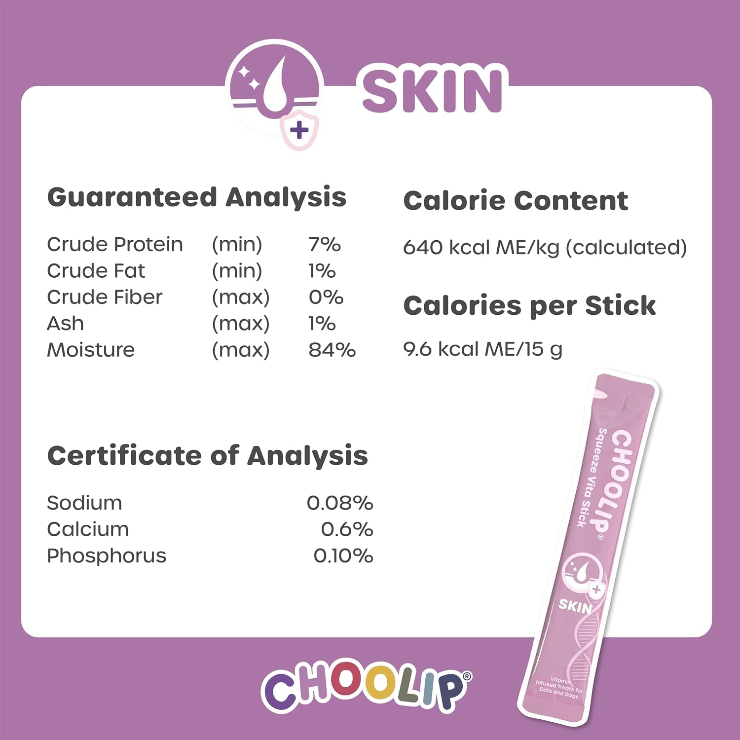 Choolip Squeeze Vita Stick Lickable Cat and Dog Treats, 49-Count Skin and Coat Variety Pack, Salmon and Pollack with Biotin and Vitamin E