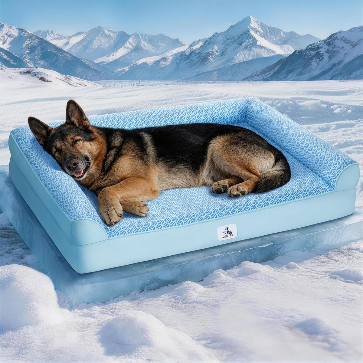 Cooling Dog Bed with PCM, Instant Chill Pet Sofa for Large, Indoor Outdoor