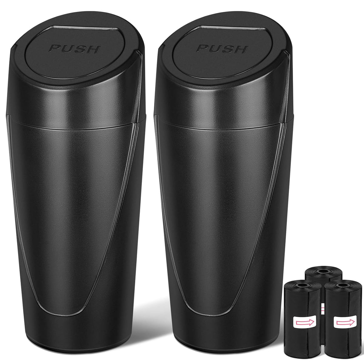 Car Trash Can, 2 Packs Mini Cup Holder Car Garbage Can with Lid