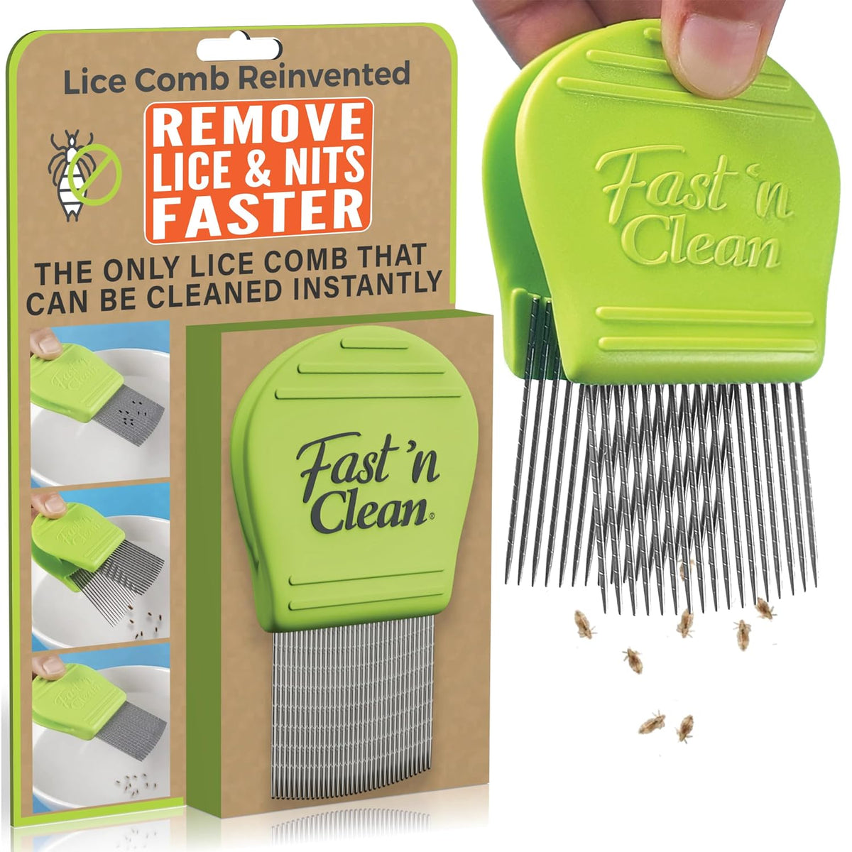 Fast 'N Clean - the Self Cleaning Lice Comb