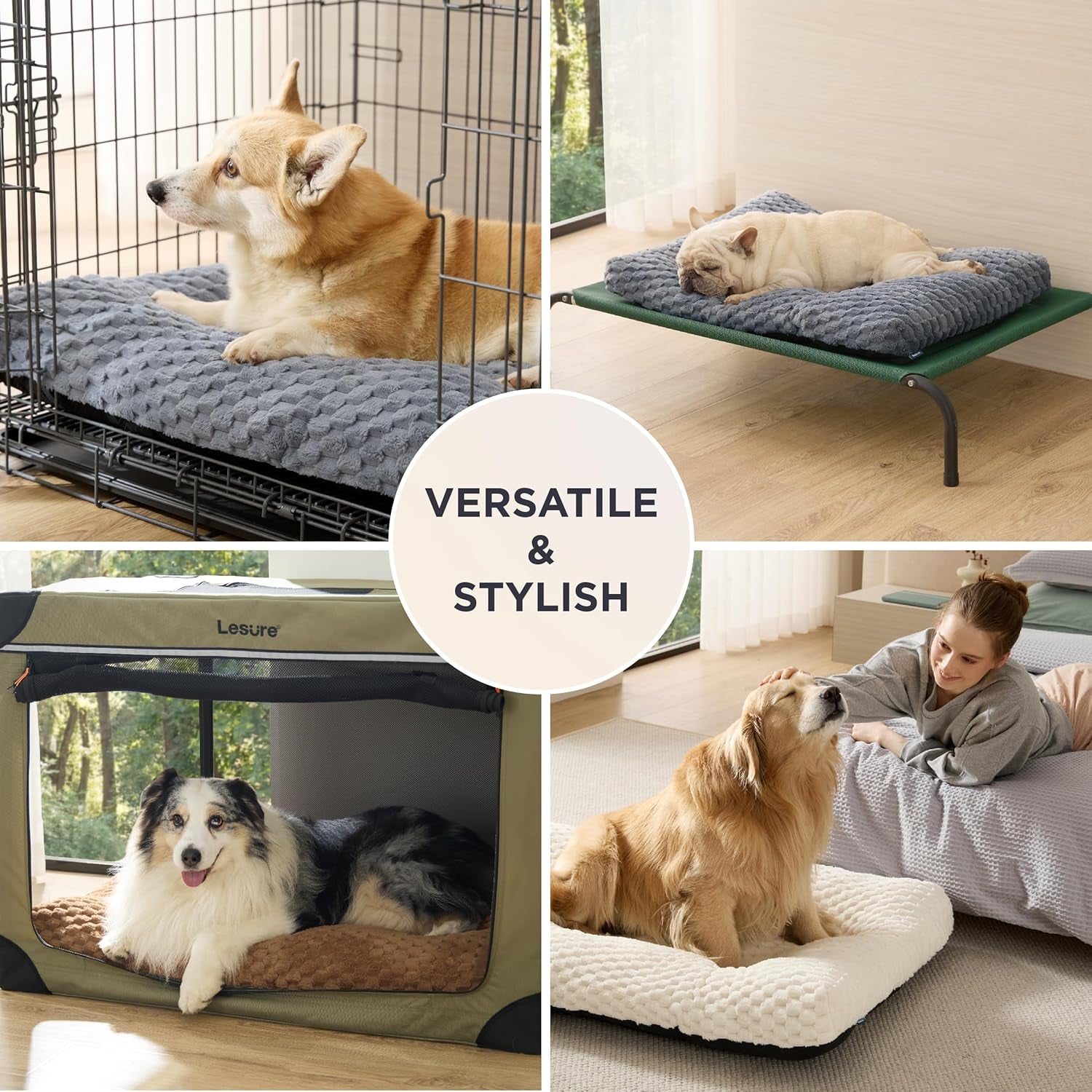 Bedsure Calming Dog Bed for Extra Large Dogs, Donut Pet Bed | Washable Dog Bed for Crate, Soft Fluffy Bubble Fleece Pet Bed
