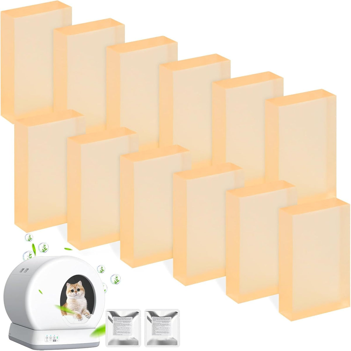 12 Pack Deodorizer Gel Refill for Meowant Self-Cleaning Cat Litter Box