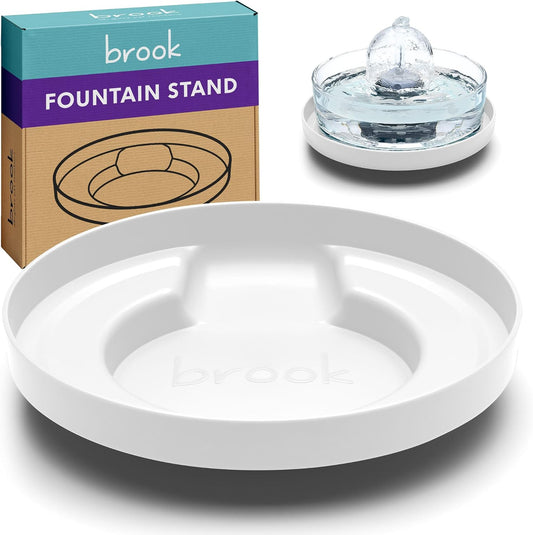 Brook Fountain Stand – Carry Tray for Glass Cat & Dog Fountains, White