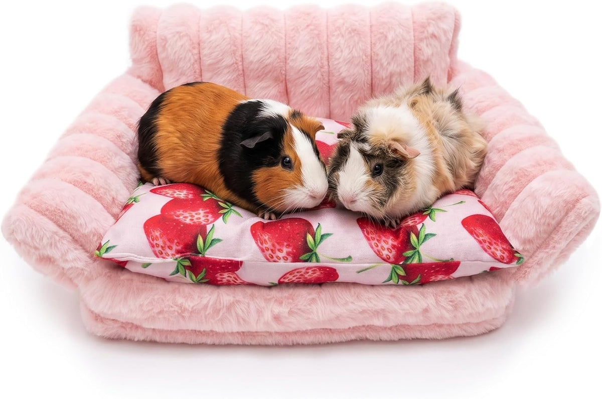 Guinea Pig Bed, Washable Fleece Pink Small Pet Cage Accessories