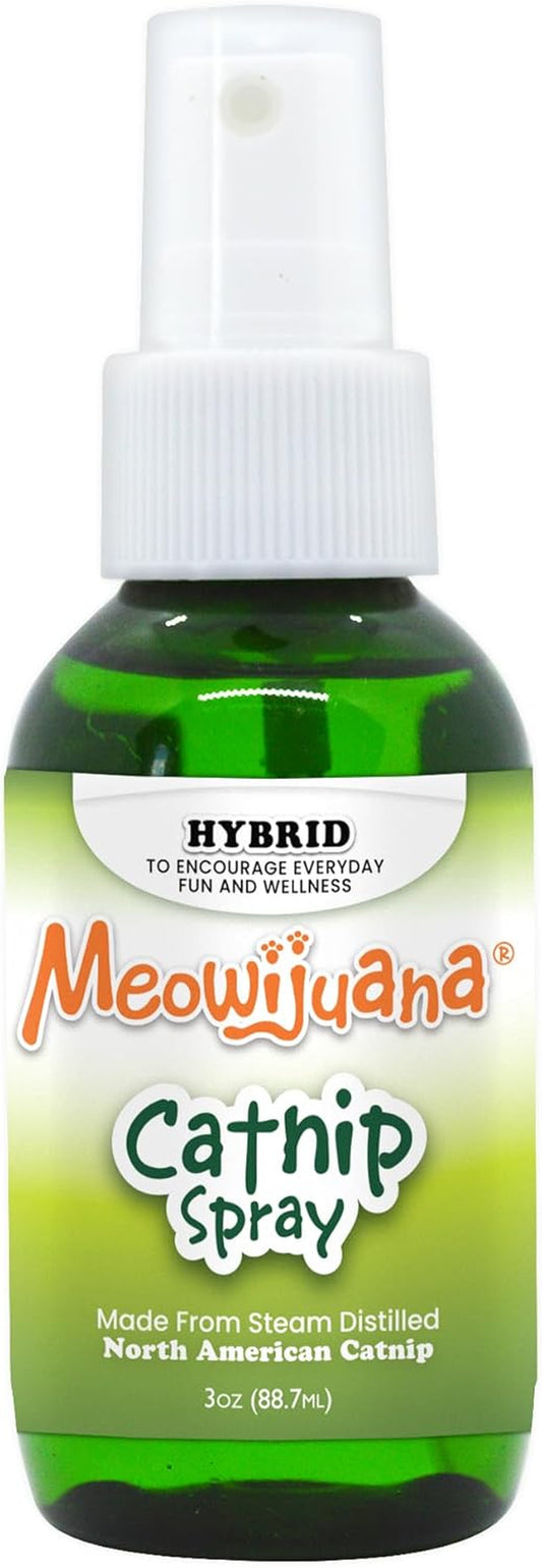 Meowijuana Premium Catnip Spray - 3 Oz. | High Potency Formula | Natural Formula for Pet Owners & Multi-Cat Households | Enhance Playtime & Relaxation | Perfect for New Cat Owners