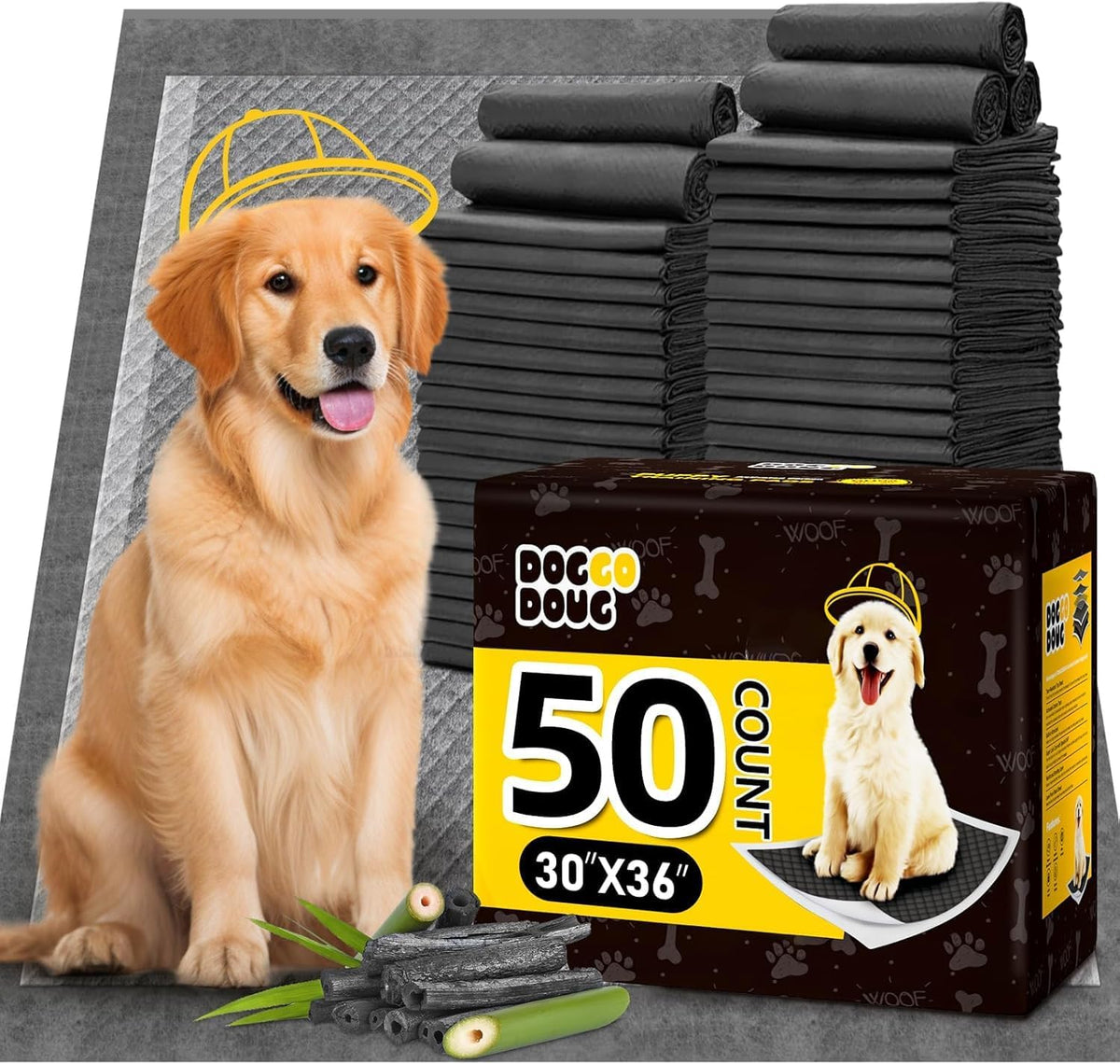 Dog Pee Pads for Dogs XXL 30"X36" 50 Count with Adhesive Tabs