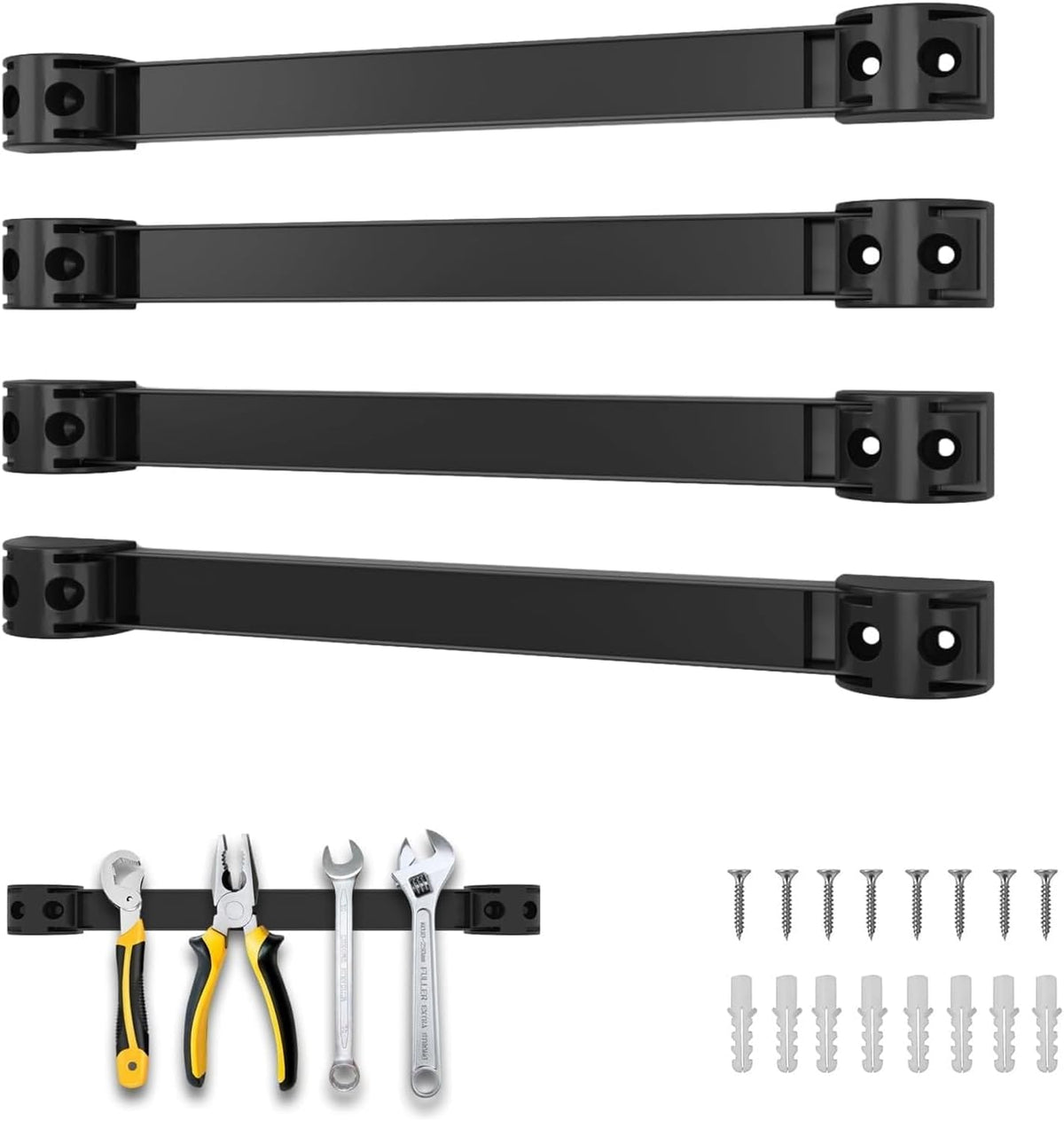12" Magnetic Tool Holder, 4 Pack Pvc-Coated Heavy Duty for Garage