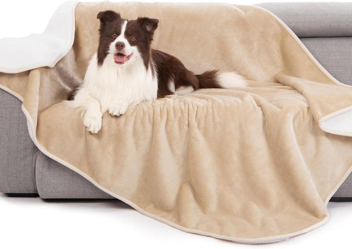 Gogobunny Waterproof Blanket for Bed Couch, Sherpa Fleece Throw, 50X60